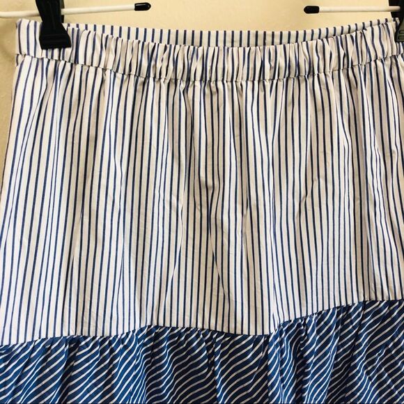 J. Crew Striped Tiered Ruffle Summer Skirt Sz. 6 Cotton/Stretch - Picture 6 of 8